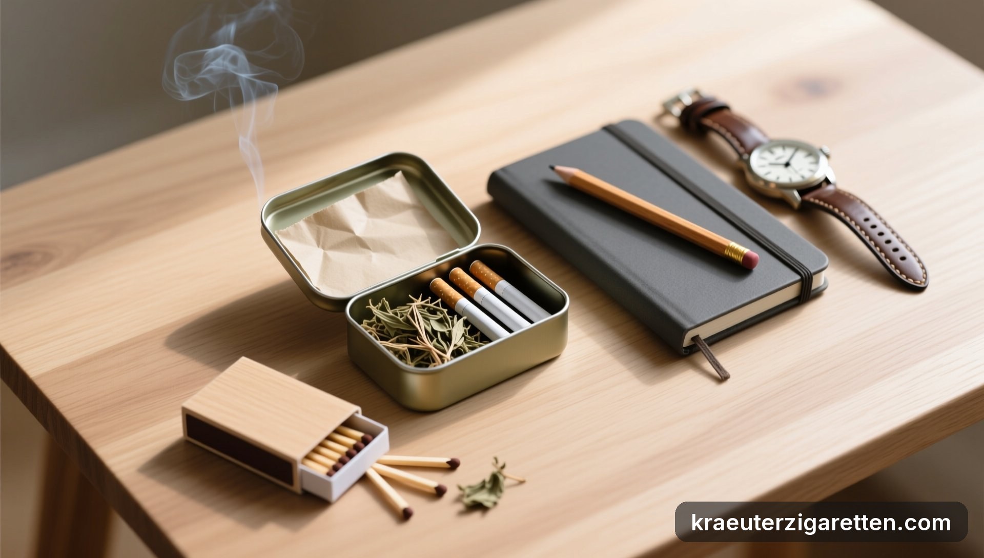 Das Protokoll: Ration, Streichhölzer, Endtermin – Flat-lay von oben